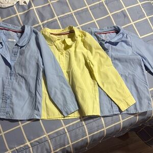 Kids Blue and Yellow Button-Up Shirts